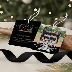 #1 Beste Coach Honkbal Team Foto Waardering Metalen Ornament