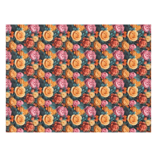 #1 Bloemen patroon Tafelkleed (Voorkant (Horizontaal))