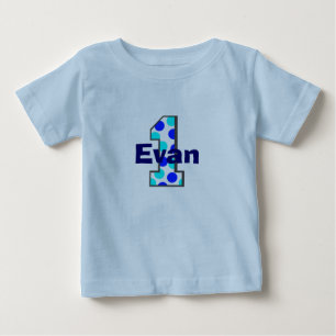 1 Blue Polka Dots Verjaardag Jongen Shirt