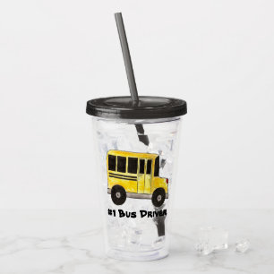 #1 Bus Driver Yellow School Bus Leerleraar Onderwi Acryl Drinkbeker
