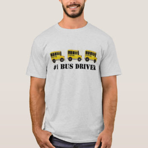 #1 Bus Driver Yellow School Buses Teacher Gift T-s T-shirt
