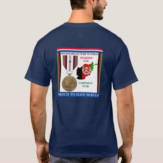 1 CAMPAGNE STAR AFGHANISTAN WAR VETERAN T-SHIRT (Achterkant)