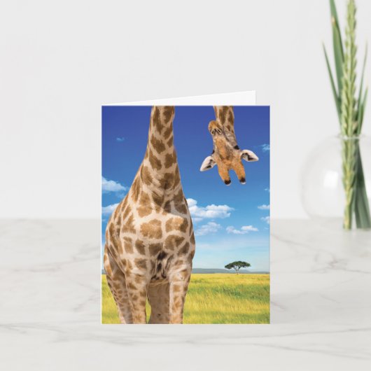 1 Carte Anniversaire Adorable - Girafe À L'Hausse (Devant)