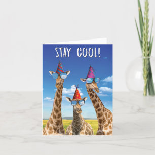 1 Carte d'anniversaire adorable - Giraffes Cool