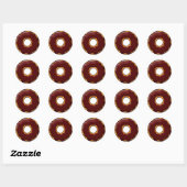 1 Cartoon Chocolade Donut Design Ronde Sticker (Vel)