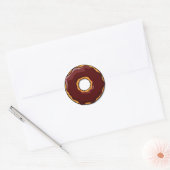 1 Cartoon Chocolade Donut Design Ronde Sticker (Envelop)