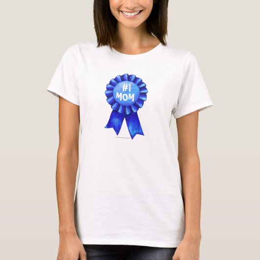 #1 Chemise T-shirt maman bleu ruban (Devant)