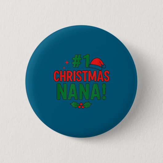#1 Christmas Nana  Ronde Button 5,7 Cm (Voorkant)