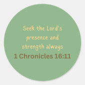 1 Chroniques 16:11 Stickers Ovaux (Devant)
