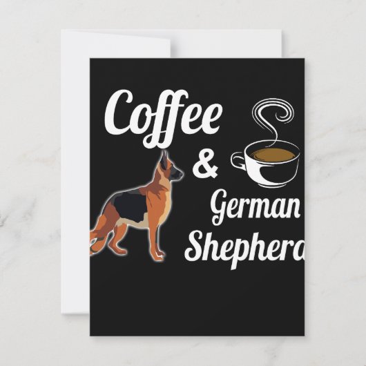 1 Coffe And German Shepherd Kaart (Voorkant)
