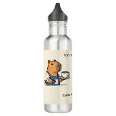 1. Coffee Break Capybara Bottle Waterfles (Links)