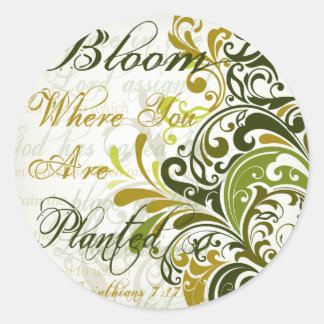 1 Cor 7 17 Schriftkunst Ronde Sticker