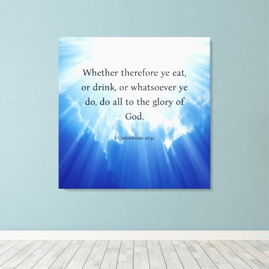 1 Corinthians 10:31 Canvas Afdruk (Insitu (Houten vloer))