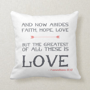 1 Corinthians 13:13 Bijbelse verse kunst Kussen