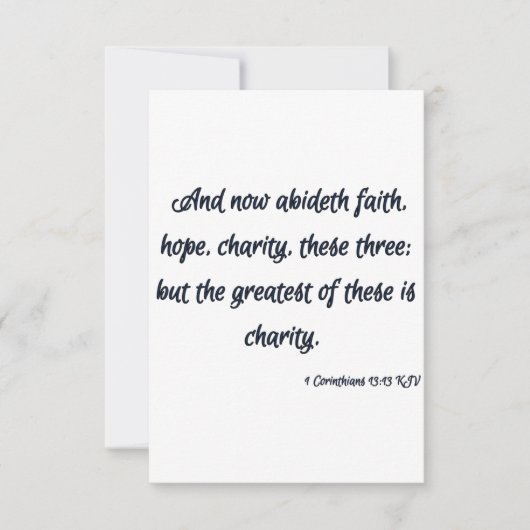 1 Corinthians 13:13 KJV Bijbelscriptgroet Kaart (Voorkant)
