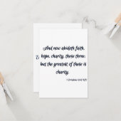 1 Corinthians 13:13 KJV Bijbelscriptgroet Kaart (Voorkant / Achterkant in situ)