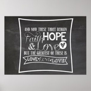 1 Corinthians 13:13 - Poster van het alkbord