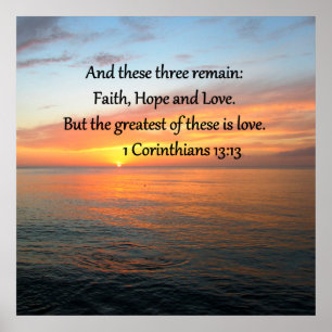 1 CORINTHIANS 13:13 SUNRISE FOTO POSTER
