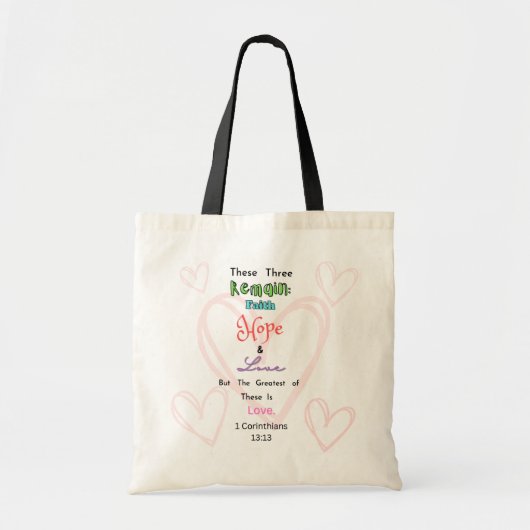 1 Corinthians 13:13 Tote Bag (Voorkant)