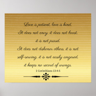 1 Corinthians 13:4-5 Love, Poster