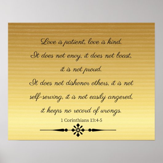 1 Corinthians 13:4-5 Love, Poster (Voorkant)