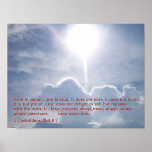 1 Corinthians 13:4 6-7 wolken Poster