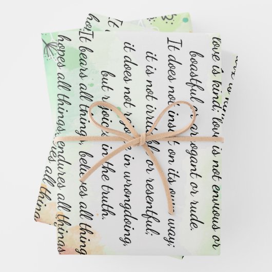 1 Corinthians 13: 4-7 Inpakpapier Vel (In situ)