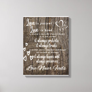 1 Corinthians 13:4-8 Achtergrond van canvas