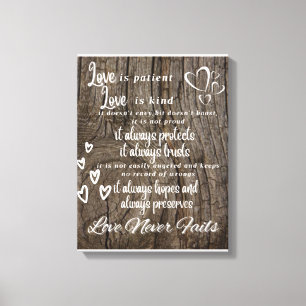 1 Corinthians 13:4-8 Achtergrond van canvas Afdruk