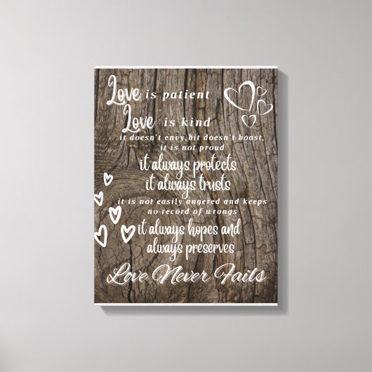 1 Corinthians 13:4-8 Achtergrond van canvas Afdruk (Voorkant)