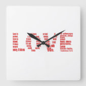 1 Corinthians 13:4-8 Bijbelvers Vierkante Klok (Voorkant)