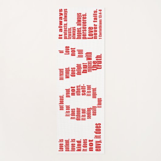 1 Corinthians 13:4-8 Bijbelvers Yogamat (Voorkant)