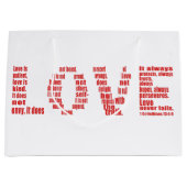 1 Corinthians 13:4-8 Bijbelverse Verse Groot Cadeauzakje (Voorkant)