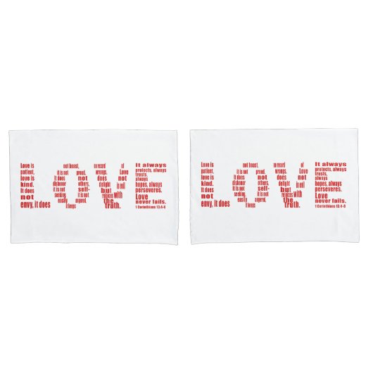 1 Corinthians 13:4-8 Bijbelverse Verse Kussensloop (Voorkant-Set)