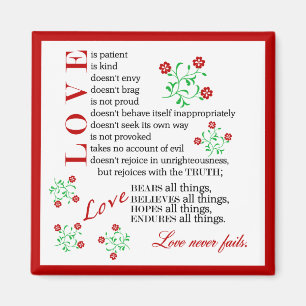 1 Corinthians 13 4-8 Liefde mislukt nooit Magneet