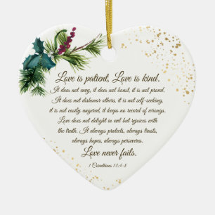 1 Corinthians 13:4-8 Love is Patient, Kerstmis Keramisch Ornament