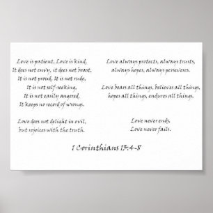1 Corinthians 13:4-8 Poster