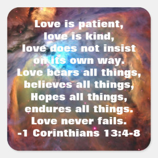 1 Corinthians 13:4-8 Sticker