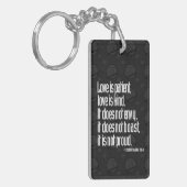 1 Corinthians 13:4 Acrylrechthoek Sleutelhanger (Voorkant Links)
