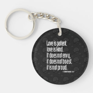 1 Corinthians 13:4 Acrylronde Sleutelhanger