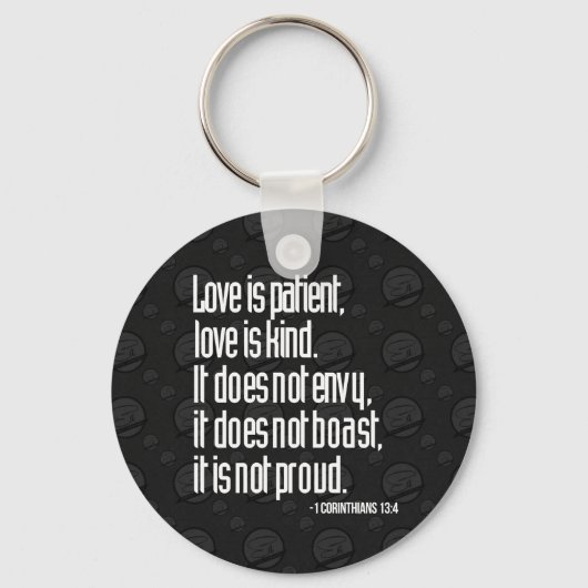 1 Corinthians 13:4 Basic Sleutelhanger (Voorkant)