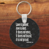 1 Corinthians 13:4 Basic Sleutelhanger (Voorkant)