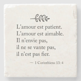 1 Corinthians 13:4 Love Verse in French Stenen Onderzetter