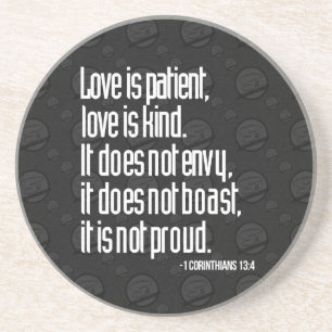 1 Corinthians 13:4 Sandstone-Onderzetters Zandsteen Onderzetter