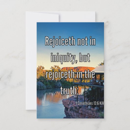 1 Corinthians 13:6 Bijbelscriptie Pic Greeting Kaart (Voorkant)