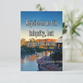 1 Corinthians 13:6 Bijbelscriptie Pic Greeting Kaart (Staand voorkant)