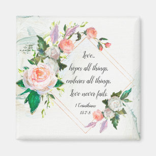 1 Corinthians 13:7-8-liefde Nooit faalt Rozen Magneet