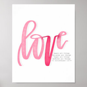 1 Corinthians 13:7 - Liefde Beren - Poster