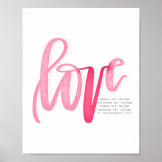 1 Corinthians 13:7 - Liefde Beren - Poster