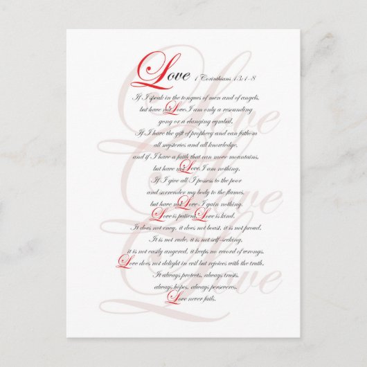 1 Corinthians 13 Briefkaart (Voorkant)